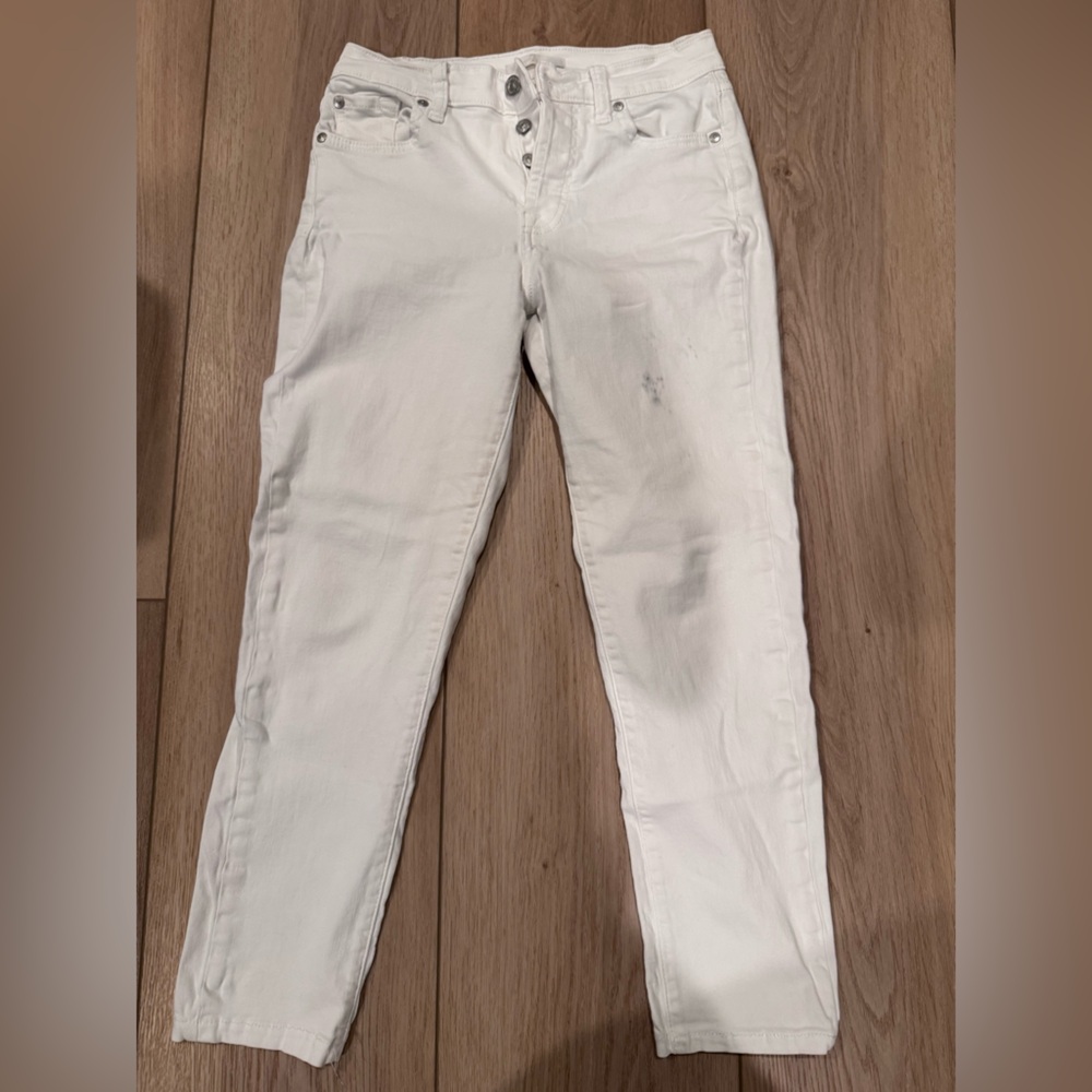 7 For All Mankind Women's Bright White Skinny Jeans